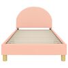 vidaXL Cama para niños con cabecero Rosa 80 x 200 cm Tela de Oveja