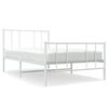 vidaXL Estructura cama sin colch&oacute;n con estribo metal blanco 100x190 cm