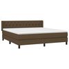 vidaXL Cama box spring con colch&oacute;n tela marr&oacute;n oscuro 160x200 cm