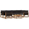 vidaXL Conjunto de sof&aacute;s de exterior con coj&iacute;n 7 pcs Natural y negro