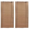 vidaXL Estor enrollable de bamb&uacute; 2 unidades marr&oacute;n 150x220 cm
