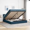 vidaXL Estructura de cama otomana con colch&oacute;n azul oscuro 200x200 cm