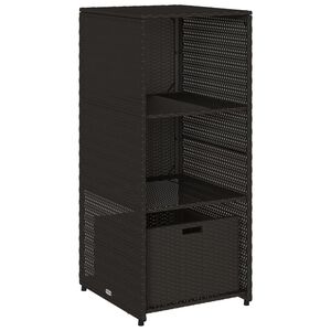 vidaXL Armario de almacenaje de jard&iacute;n rat&aacute;n PE negro 50x55x115 cm