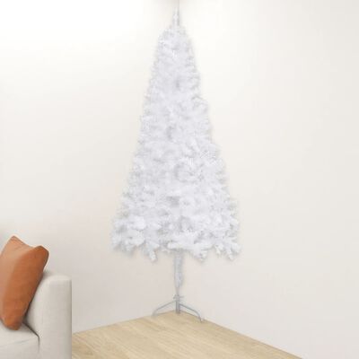 vidaXL Árbol de Navidad de esquina iluminado con luces blanco 210 cm