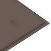 vidaXL Banco de jardín madera maciza teca con cojín gris taupe 112 cm