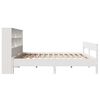 vidaXL Cama con estanter&iacute;a sin colch&oacute;n madera maciza blanca 120x190 cm