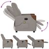 vidaXL Sillón reclinable de masaje eléctrico tela gris taupe
