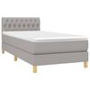 vidaXL Cama box spring con colch&oacute;n tela y LED gris claro 80x200 cm
