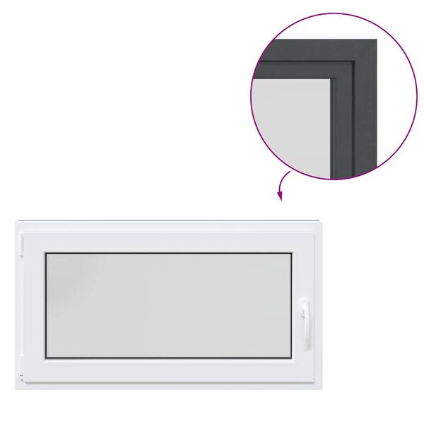 vidaXL Ventana de s&oacute;tano "RISOR" 110x70 cm oscilobatiente DIN izquierda antracita