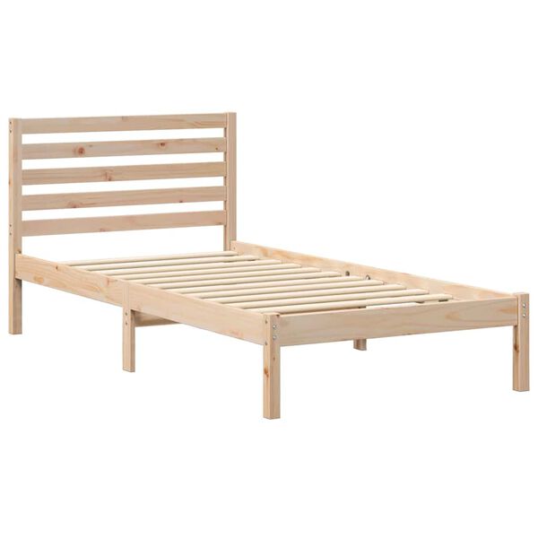 vidaXL Estructura de cama Marr&oacute;n 100 x 200 cm Madera de pino macizo