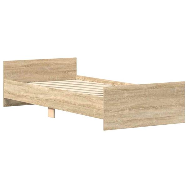 vidaXL Estructura de cama sin colch&oacute;n madera roble Sonoma 90x190 cm