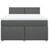 vidaXL Cama box spring con colch&oacute;n tela gris oscuro 140x200 cm