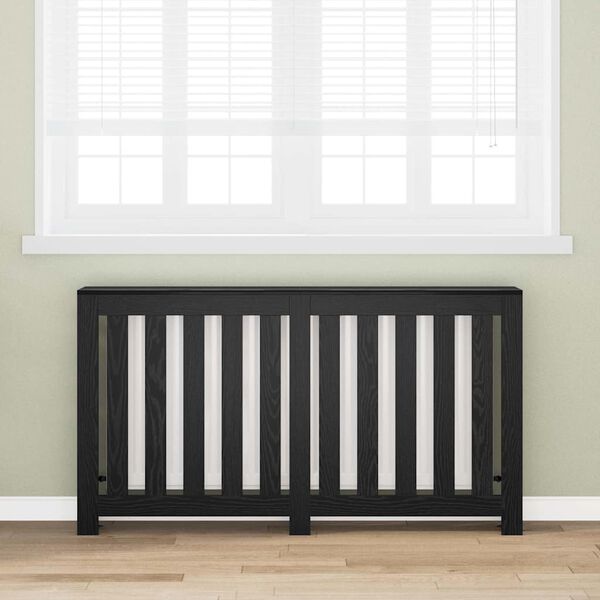 vidaXL Cubierta de Radiador Roble Negro 149 x 20 x 82 cm