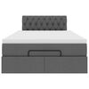 vidaXL Cama otomana con colch&oacute;n y LED tela gris oscuro 120x200 cm