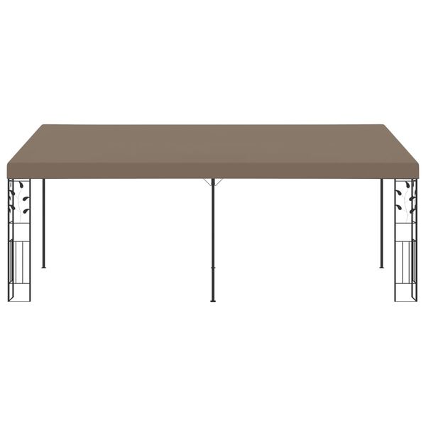 vidaXL Cenador con montaje en la pared gris taupe 6x3x2,5 m