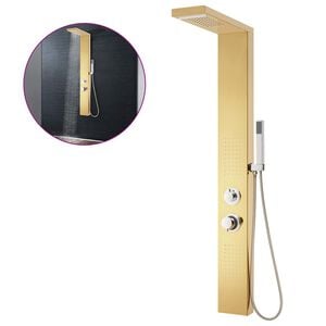 vidaXL Sistema de panel de ducha acero inoxidable 201 dorado