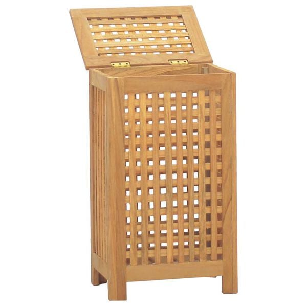 vidaXL Cesto de la ropa sucia madera maciza de teca 35x25x60 cm