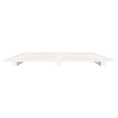 vidaXL Estructura de cama madera maciza de pino blanco 135x190 cm