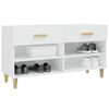vidaXL Mueble zapatero madera contrachapada blanco brillo 102x35x55 cm
