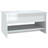 vidaXL Mesa de centro madera contrachapada blanco brillo 80x50x40 cm