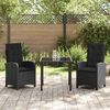 vidaXL Conjunto de Comedor de Jard&iacute;n 3 pcs Negro rat&aacute;n sint&eacute;tico