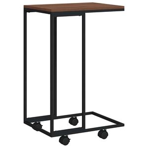 vidaXL Mesa auxiliar con ruedas de contrachapado negro 40x30x63,5 cm