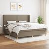 vidaXL Cama box spring con colch&oacute;n tela gris taupe 200x200 cm