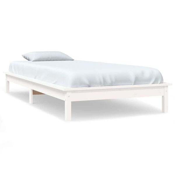 vidaXL Estructura de cama madera maciza de pino blanco 90x200 cm