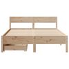 vidaXL Estructura de cama sin colch&oacute;n madera maciza de pino 135x190 cm
