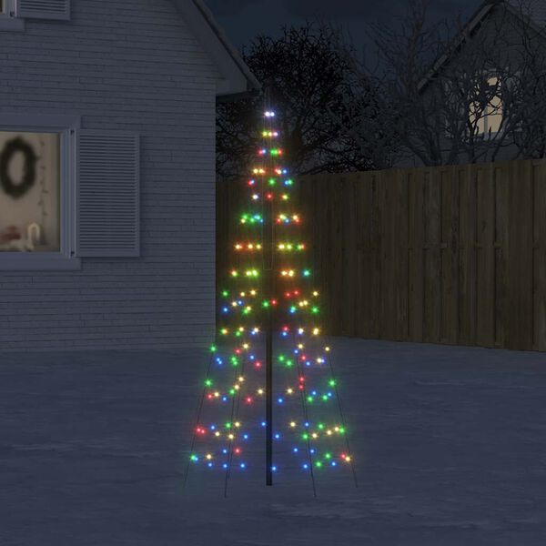 vidaXL Árbol de Navidad en asta de bandera 200 LED de colores 180 cm