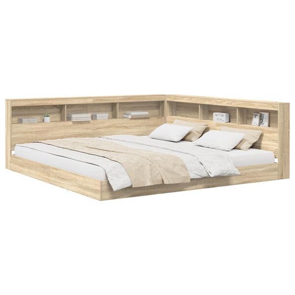 vidaXL Cama con Estanter&iacute;a con cabecera Roble Sonoma 180 x 200 cm