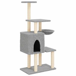 vidaXL Rascador para gatos con postes de sisal gris claro 131 cm