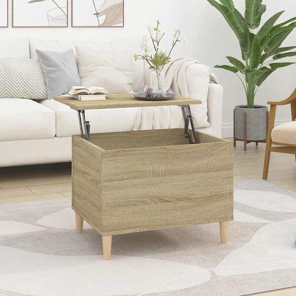 vidaXL Mesa de centro madera contrachapada roble Sonoma 60x44,5x45 cm