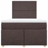 vidaXL Cama box spring con colch&oacute;n tela marr&oacute;n oscuro 120x190 cm