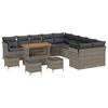 vidaXL Conjunto de sof&aacute;s de jard&iacute;n 14 uds. Gris rat&aacute;n sint&eacute;tico