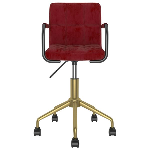 vidaXL Sillas de comedor giratorias 4 uds terciopelo rojo vino tinto