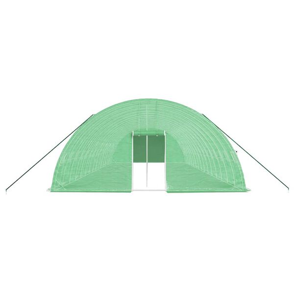 vidaXL Invernadero con estructura de acero verde 96 m&sup2; 16x6x2,85 m
