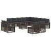 vidaXL Conjunto de sof&aacute;s de jard&iacute;n 14 uds. Gris rat&aacute;n sint&eacute;tico