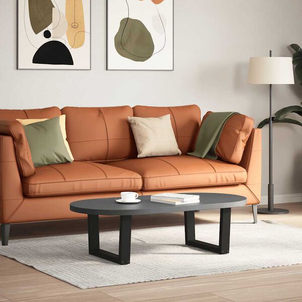 vidaXL Patas para mesa de centro en forma de V (2 unidades), color negro, 50 x (30-31,3) cm, acero