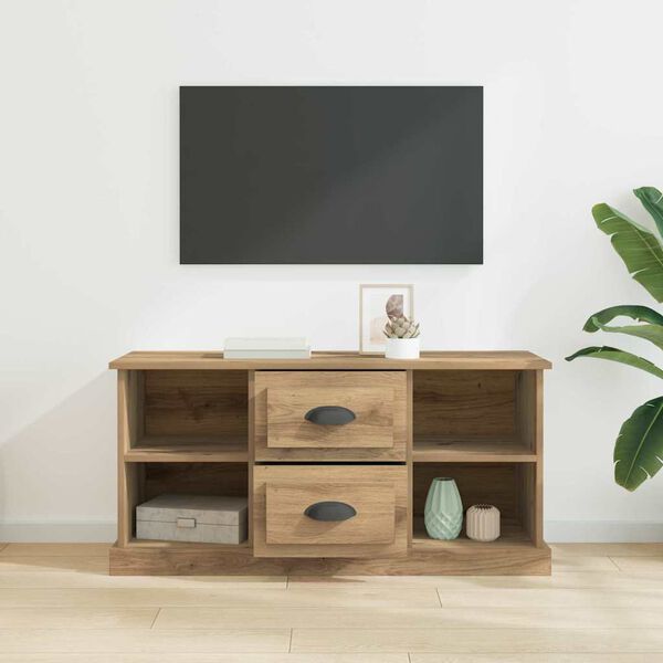 vidaXL Gabinete de TV con caj&oacute;n Roble artesanal 99,5 x 35,5 x 48 cm