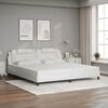 vidaXL Estructura de cama Viana sin colch&oacute;n cuero sint&eacute;tico blanco 200x200cm