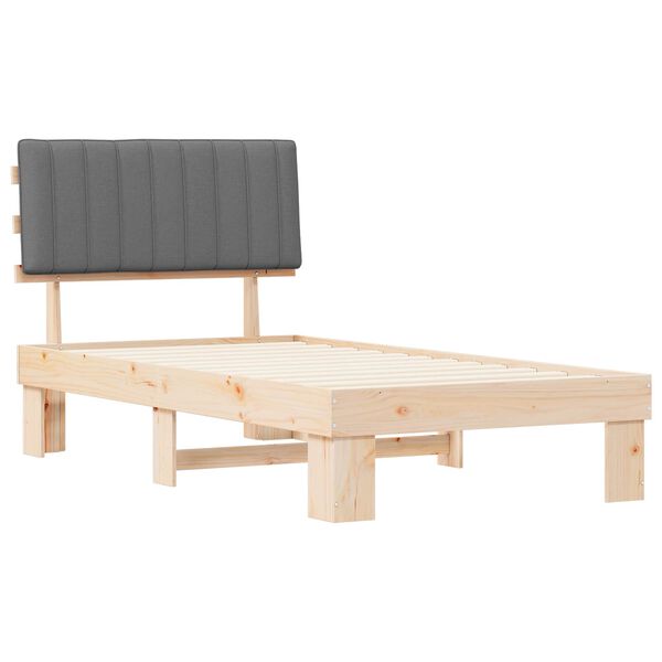 vidaXL Estructura de Cama con Cabecera Tapizada Gris Claro