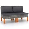vidaXL Sof&aacute;s centrales 2 uds rat&aacute;n sint&eacute;tico y madera de eucalipto