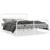 vidaXL Estructura cama sin colch&oacute;n con estribo metal blanco 193x203 cm