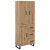 vidaXL Aparador alto 2 uds. Roble artisan 69,5 x 34 x 180 cm