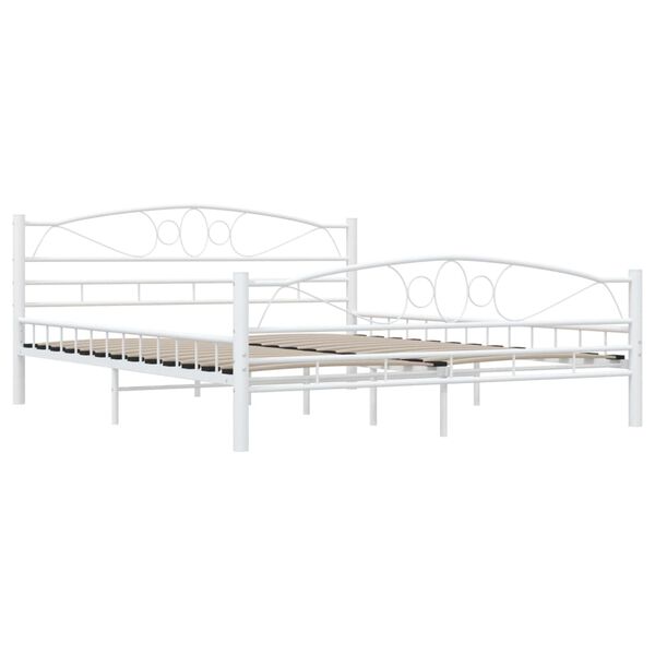 vidaXL Estructura cama con cabecero sin colchón metal blanco 160x200cm