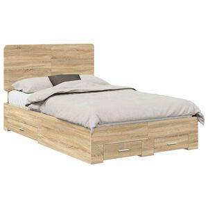 vidaXL Estructura de cama con cabecera Roble Sonoma 135 x 190 cm