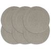 vidaXL Manteles individuales redondos 6 uds algodón gris liso 38 cm
