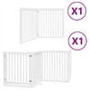 vidaXL Puerta de perros plegable 6 paneles madera &aacute;lamo blanca 480 cm