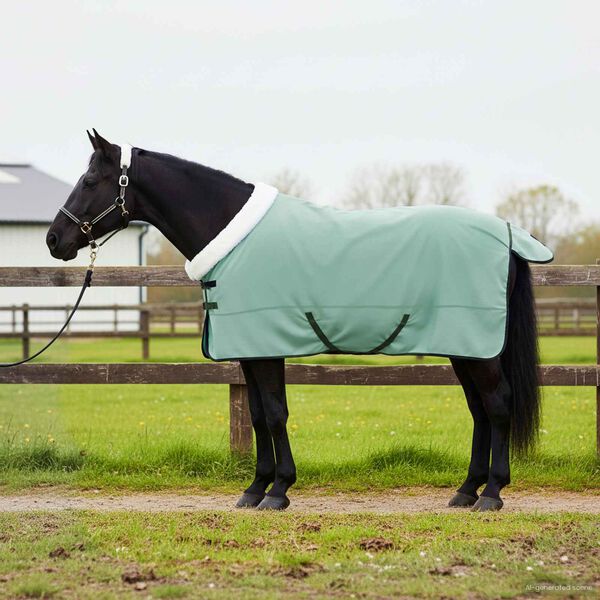 vidaXL Manta para Caballo Verde oscuro completo 135 cm Forro polar
